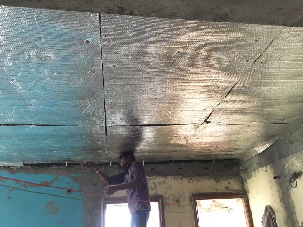 Under Deck Insulation under rcc with UV Barrier foam and AL foil